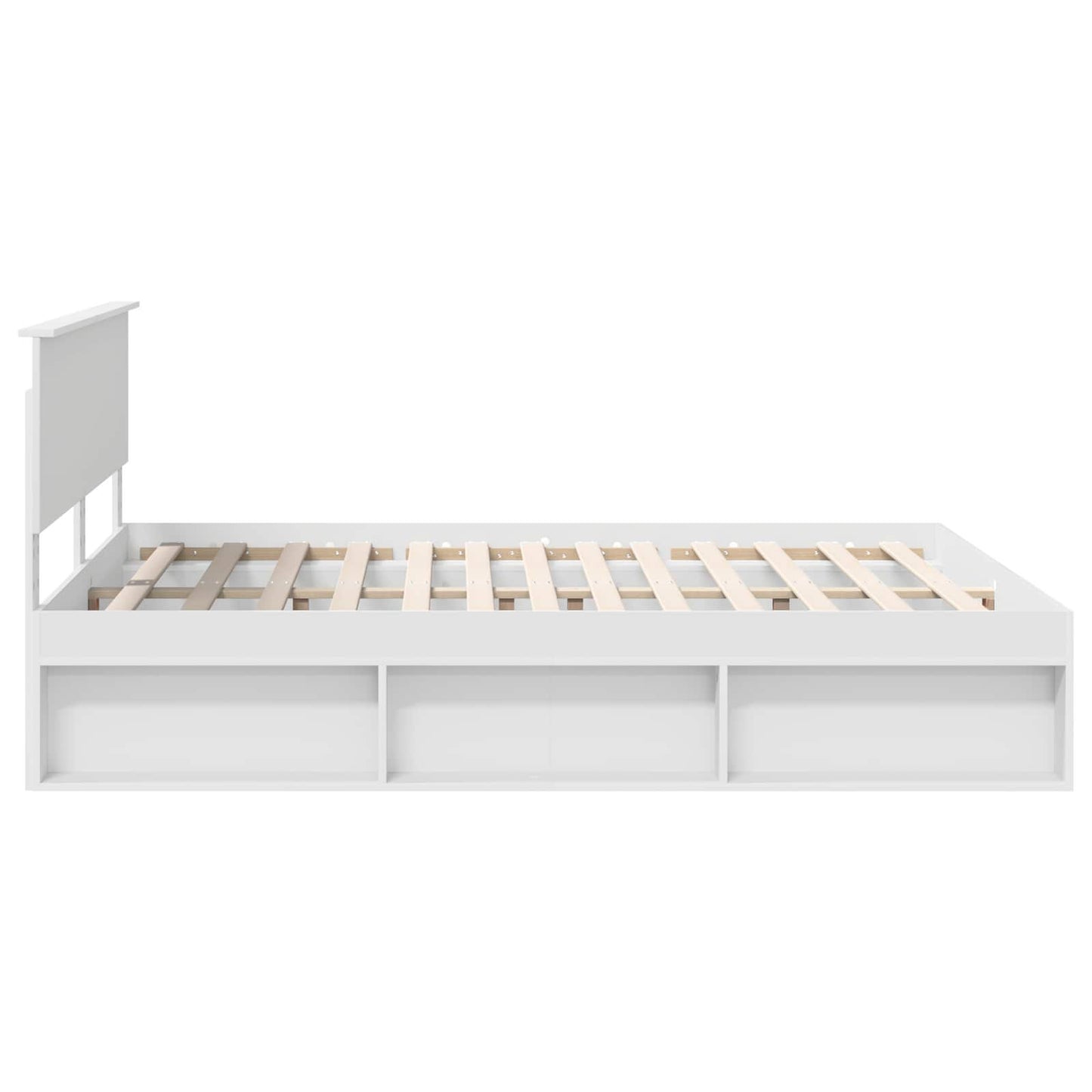 vidaXL Cadre de lit avec tête de lit Blanc 160 x 200 cm Bois de pin massif