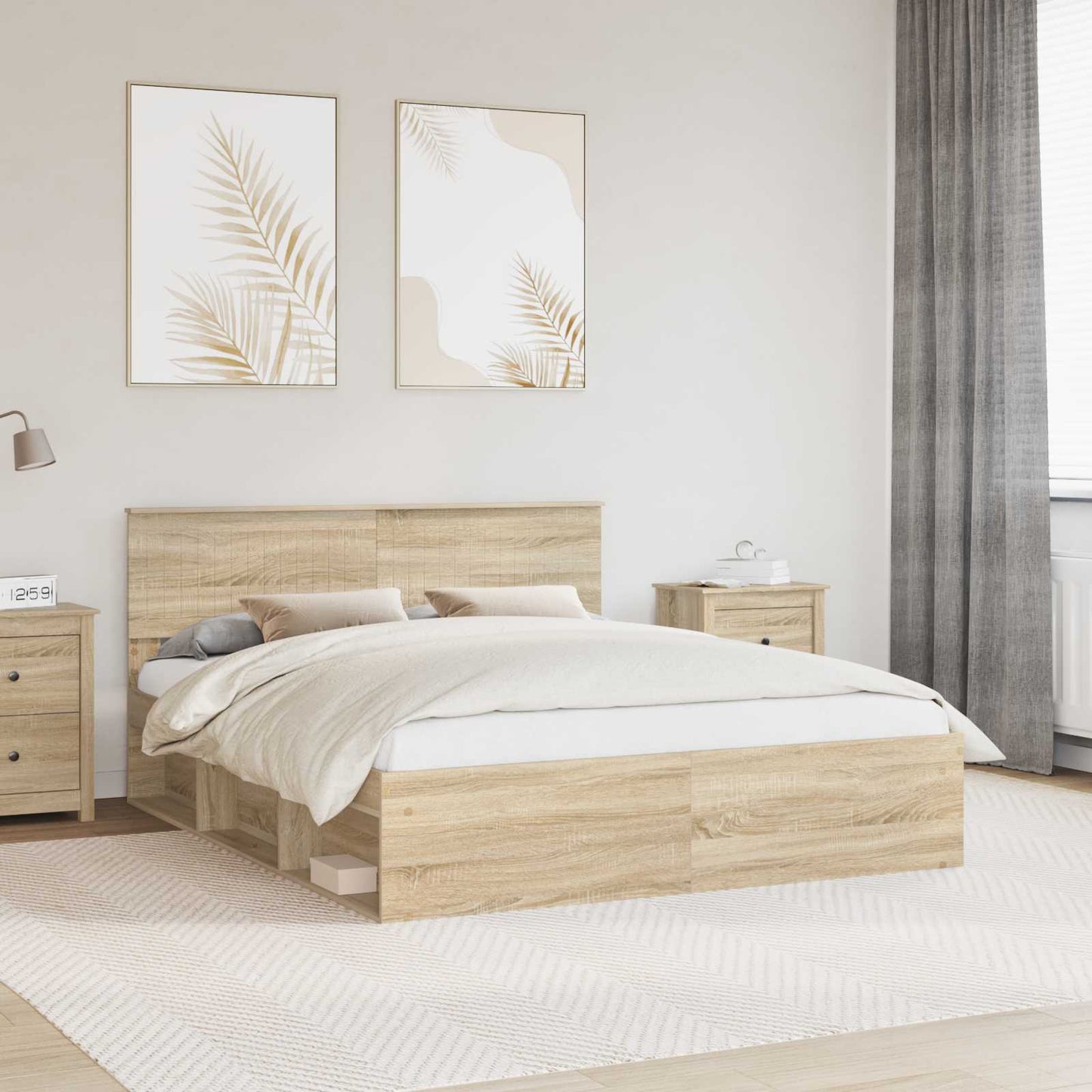 vidaXL Cadre de lit Sonoma 160 x 200 cm Bois de pin massif