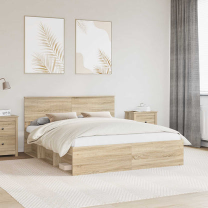 vidaXL Cadre de lit Sonoma 160 x 200 cm Bois de pin massif