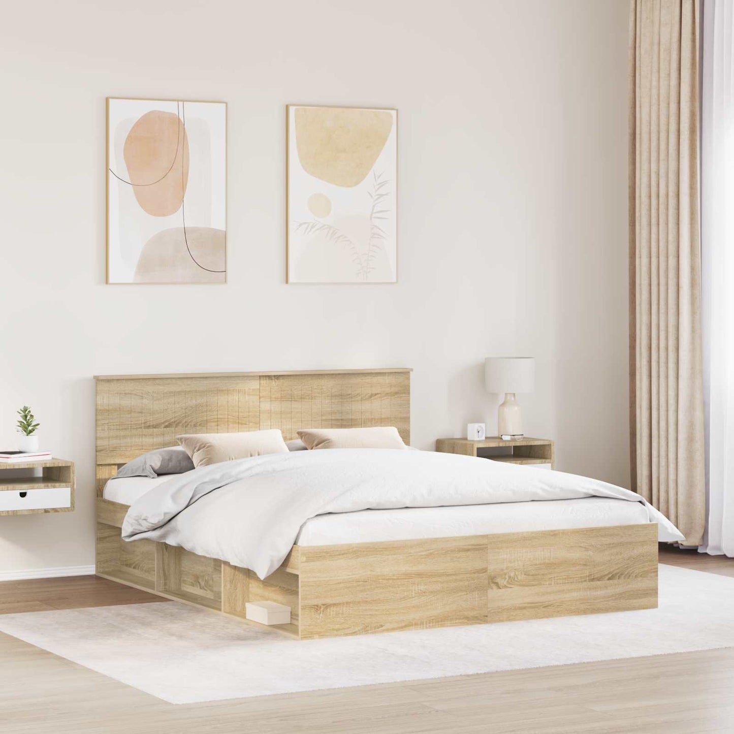 vidaXL Cadre de lit Sonoma 160 x 200 cm Bois de pin massif