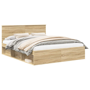 vidaXL Cadre de lit Sonoma 160 x 200 cm Bois de pin massif