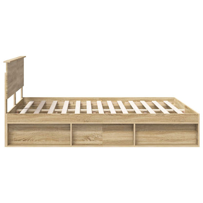 vidaXL Cadre de lit Sonoma 160 x 200 cm Bois de pin massif