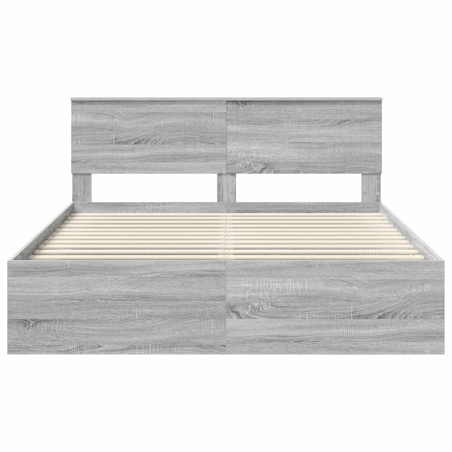 vidaXL Bettrahmen Graues Sonoma 160 x 200 cm Massives Kiefernholz