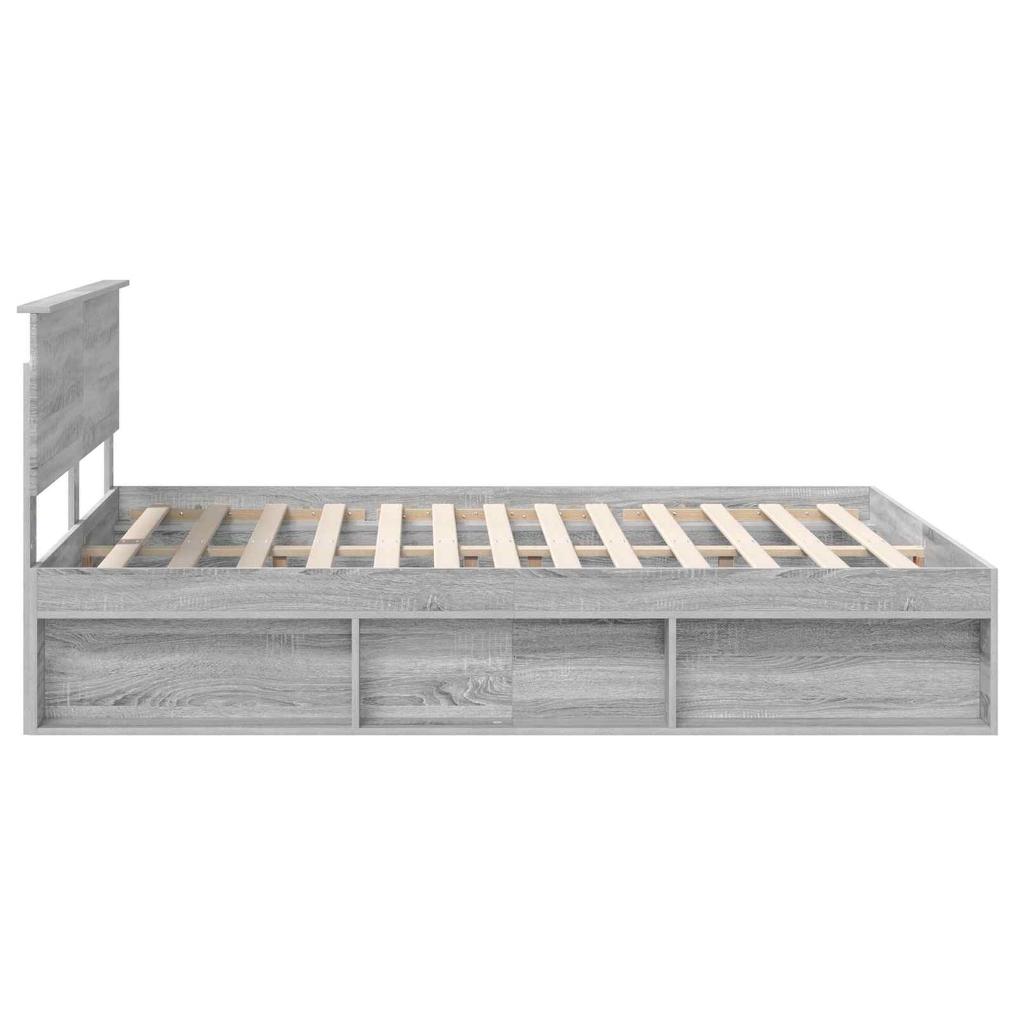 vidaXL Bettrahmen Graues Sonoma 160 x 200 cm Massives Kiefernholz