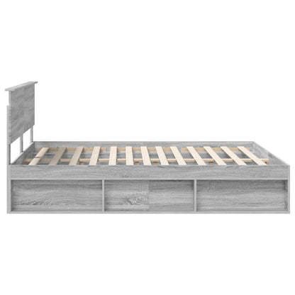 vidaXL Bettrahmen Graues Sonoma 160 x 200 cm Massives Kiefernholz