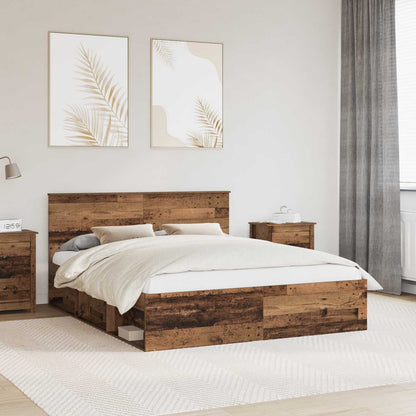 vidaXL Bettrahmen Altholz 160 x 200 cm Massives Kiefernholz