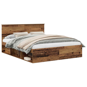 vidaXL Bettrahmen Altholz 160 x 200 cm Massives Kiefernholz
