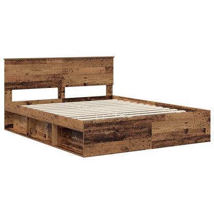 vidaXL Bettrahmen Altholz 160 x 200 cm Massives Kiefernholz