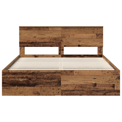 vidaXL Bettrahmen Altholz 160 x 200 cm Massives Kiefernholz