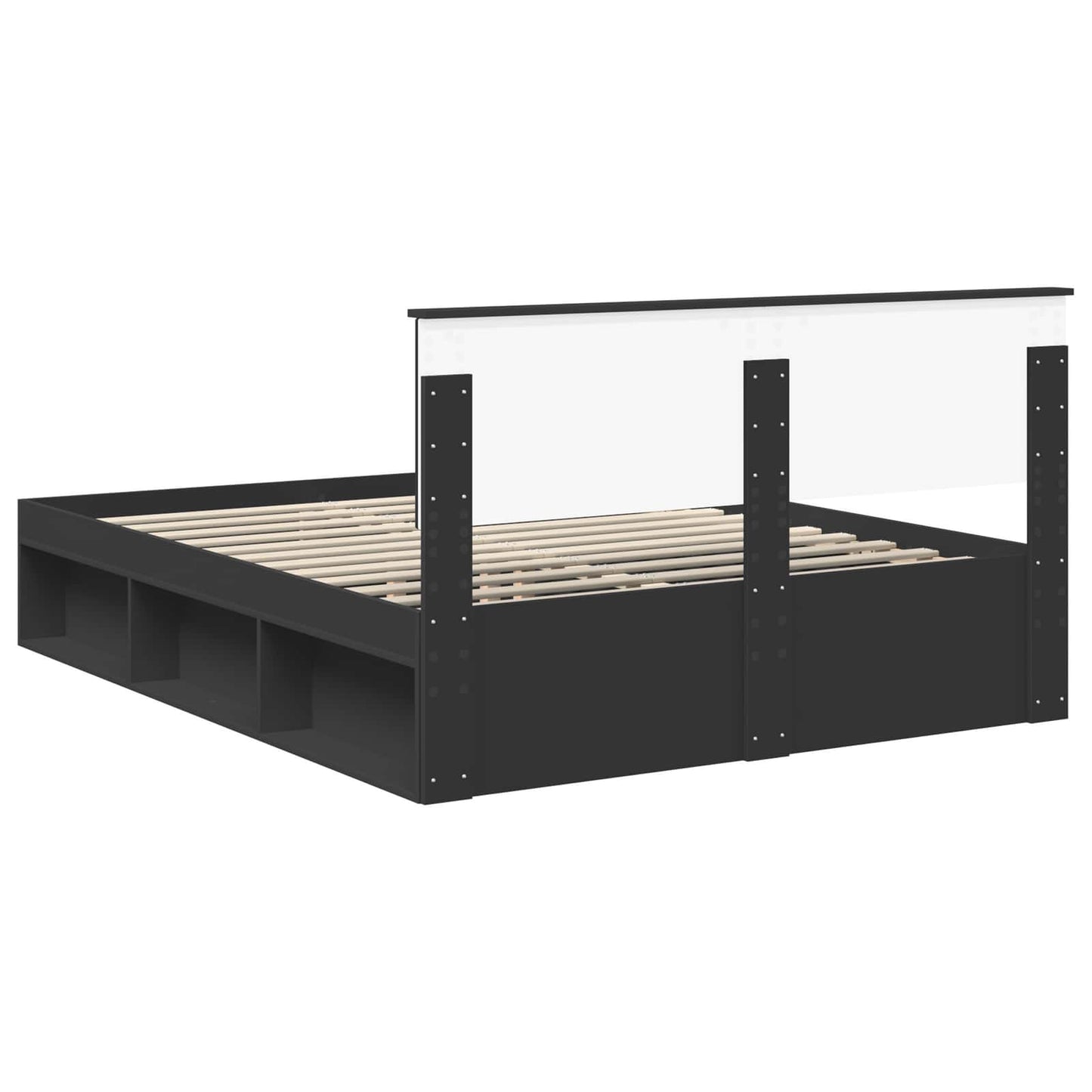 vidaXL Bettrahmen Schwarz 150 x 200 cm Massives Kiefernholz