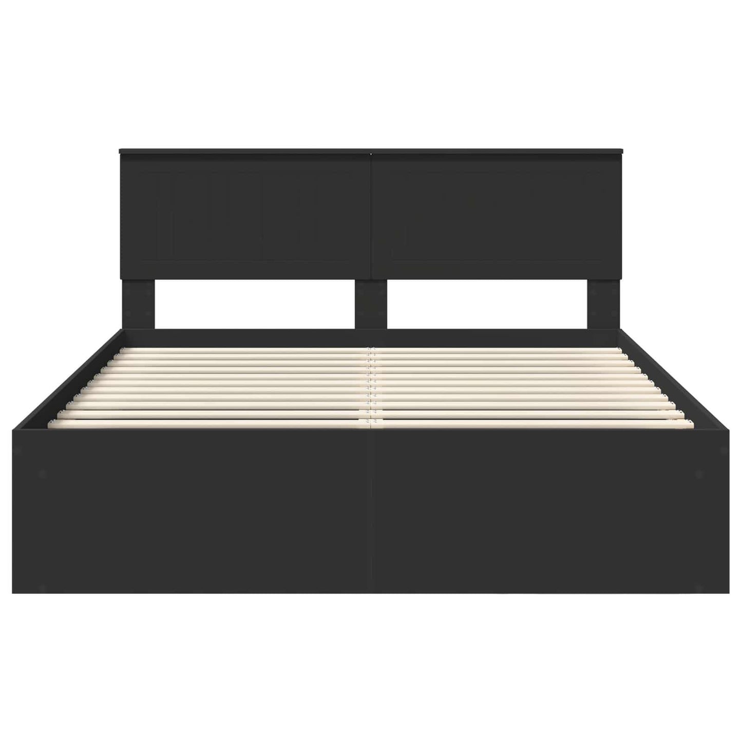 vidaXL Bettrahmen Schwarz 150 x 200 cm Massives Kiefernholz