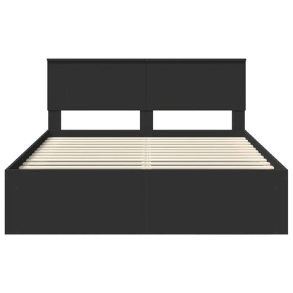 vidaXL Bettrahmen Schwarz 150 x 200 cm Massives Kiefernholz