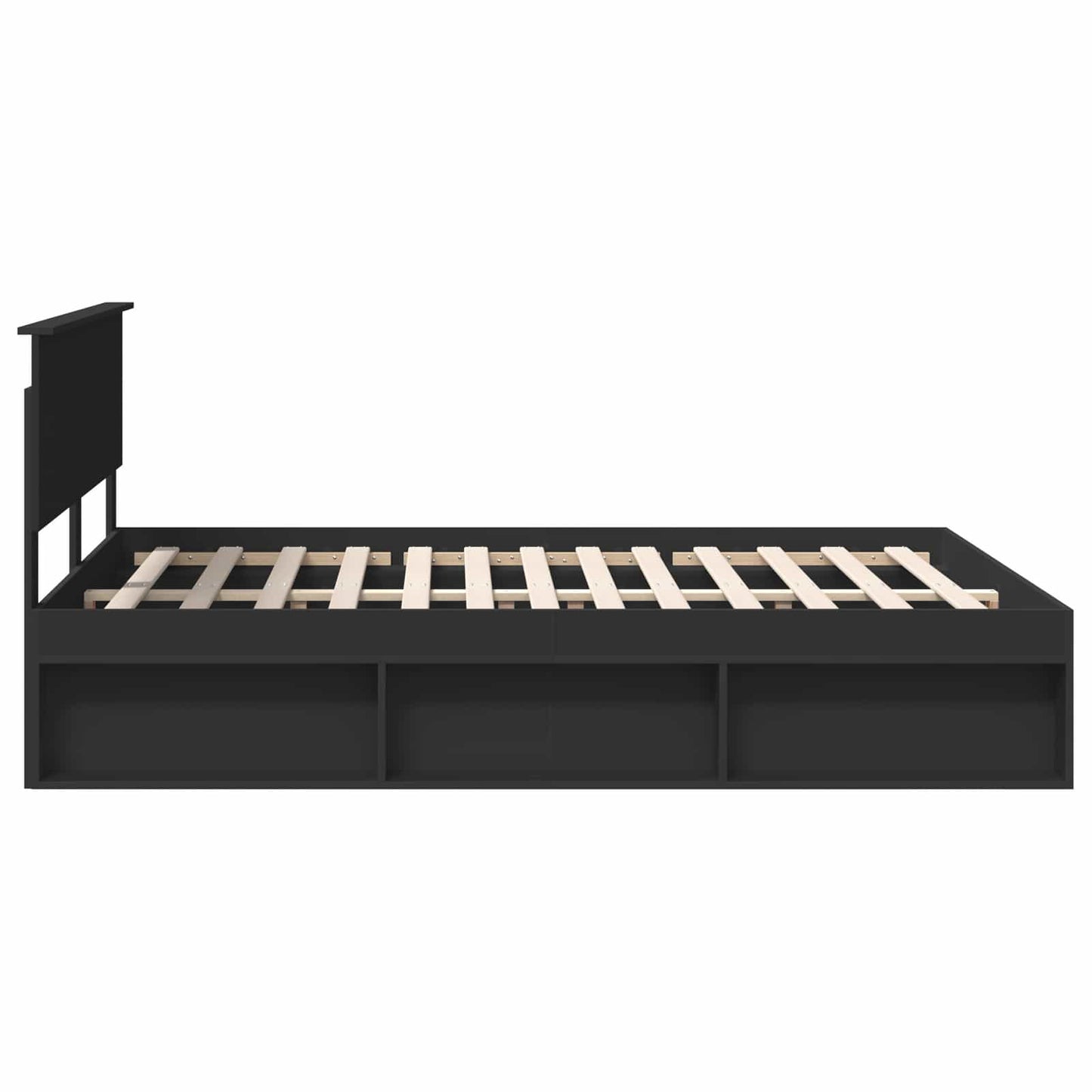 vidaXL Bettrahmen Schwarz 150 x 200 cm Massives Kiefernholz