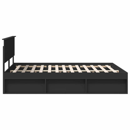 vidaXL Bettrahmen Schwarz 150 x 200 cm Massives Kiefernholz