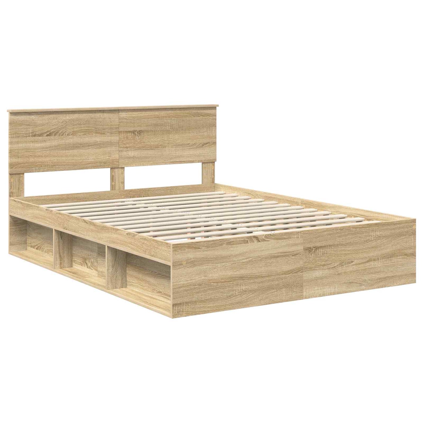 vidaXL Bettrahmen Sonoma-Eiche 150 x 200 cm Massives Kiefernholz