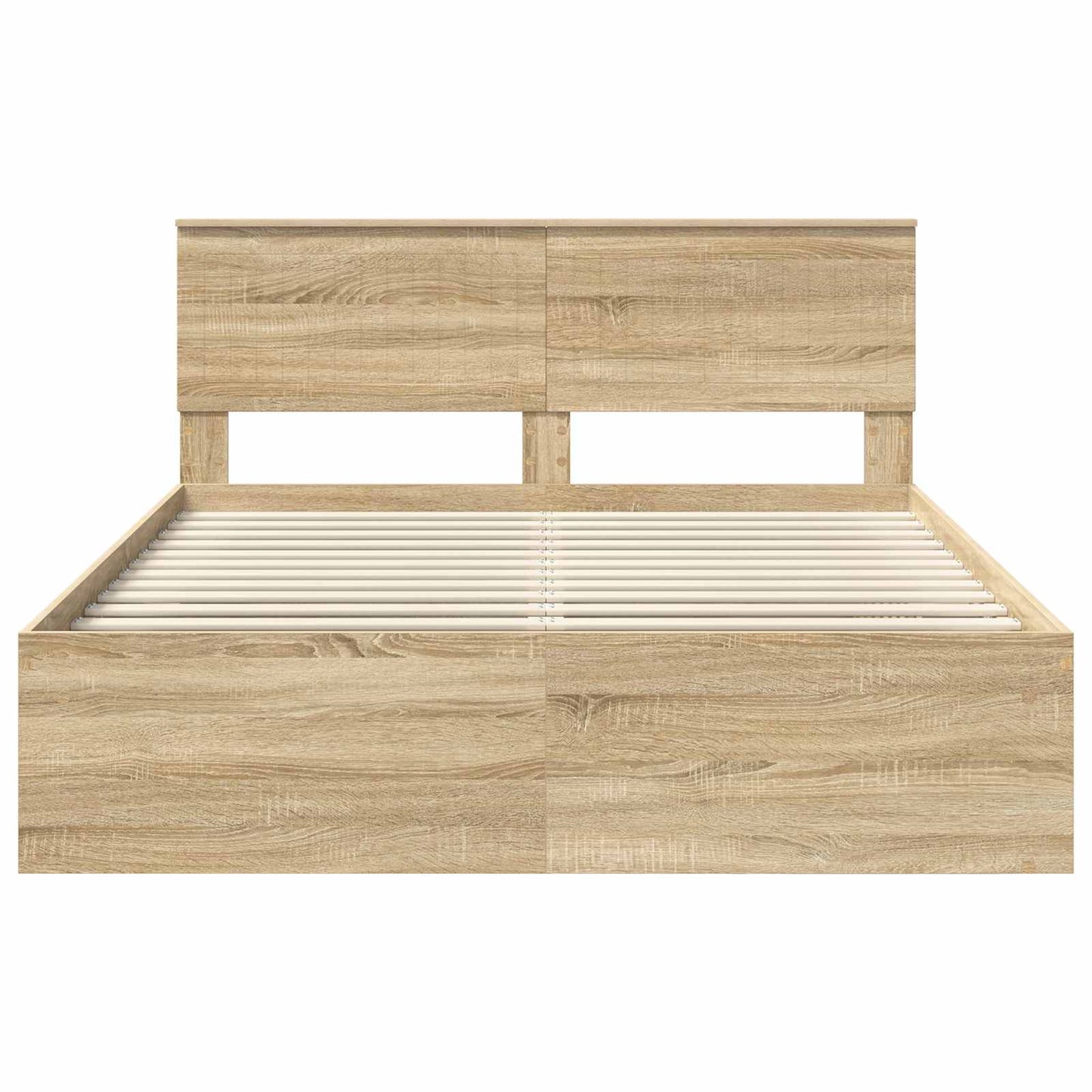 vidaXL Bettrahmen Sonoma-Eiche 150 x 200 cm Massives Kiefernholz