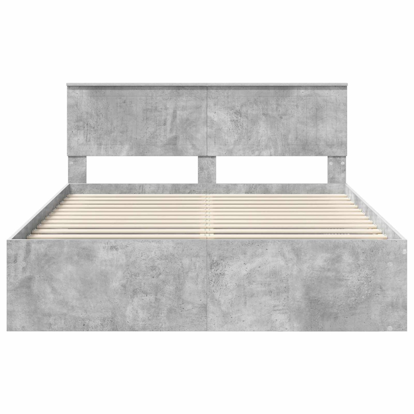 vidaXL Bettrahmen Beton Grau 150 x 200 cm Massives Kiefernholz