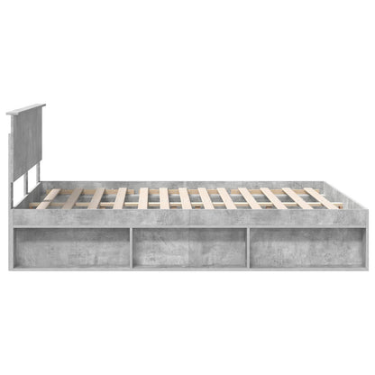vidaXL Bettrahmen Beton Grau 150 x 200 cm Massives Kiefernholz