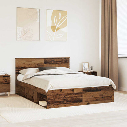 vidaXL Bettrahmen Altholz 150 x 200 cm Massives Kiefernholz