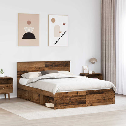 vidaXL Bettrahmen Altholz 150 x 200 cm Massives Kiefernholz