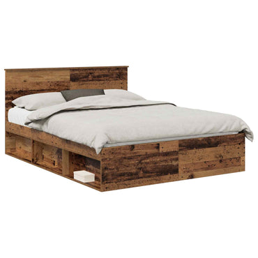 vidaXL Bettrahmen Altholz 150 x 200 cm Massives Kiefernholz