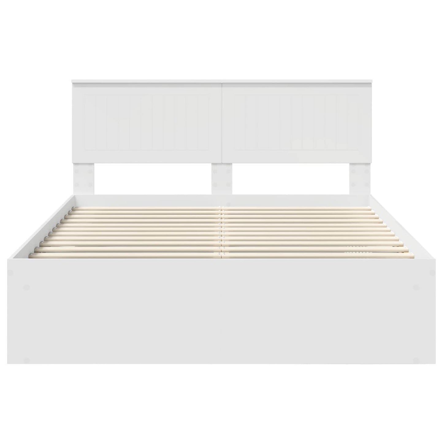 vidaXL Cadre de lit avec tête de lit Blanc 140 x 200 cm Bois de pin massif