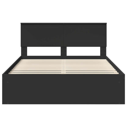 vidaXL Bettrahmen Schwarz 140 x 200 cm Massives Kiefernholz