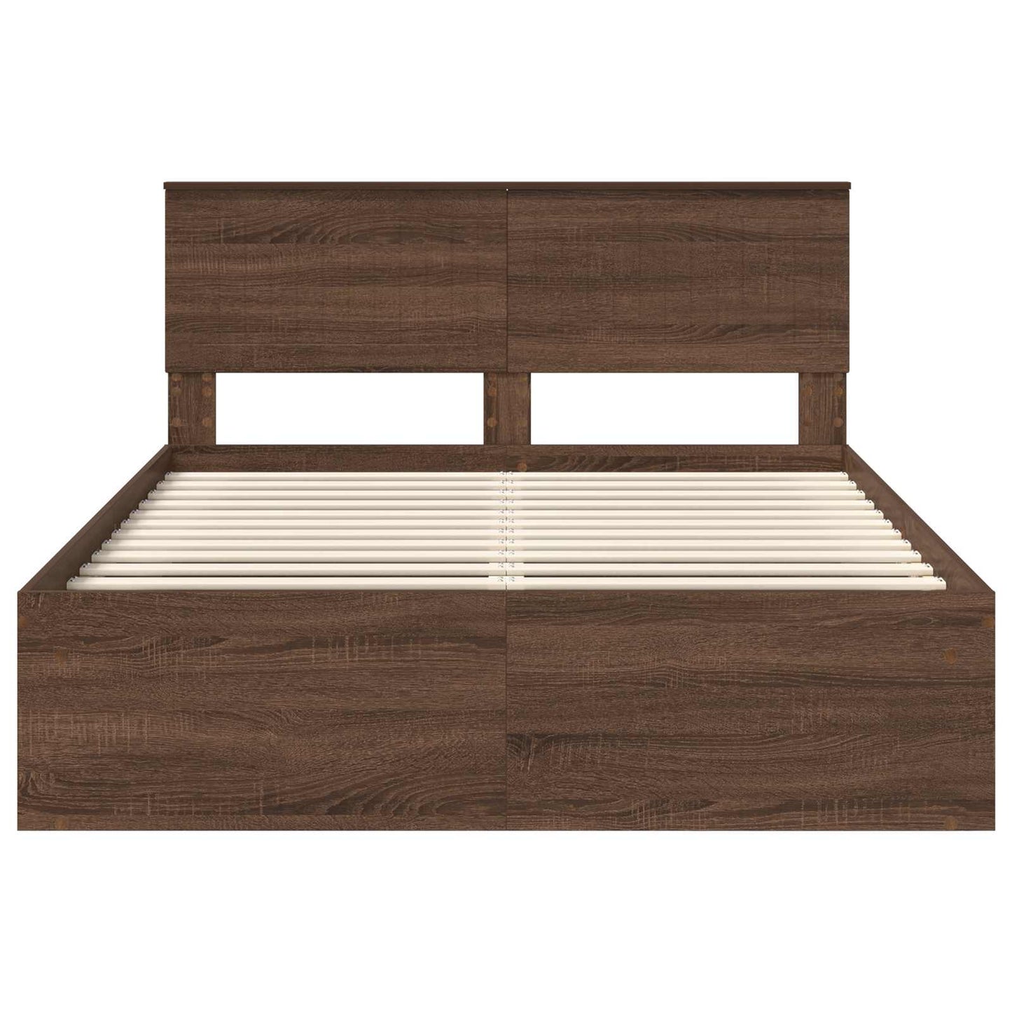 vidaXL Bettrahmen Braun Eichen-Optik 140 x 200 cm Massives Kiefernholz