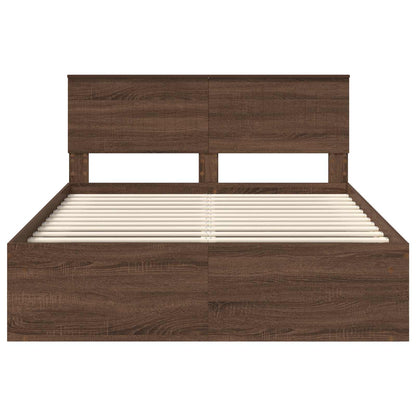vidaXL Bettrahmen Braun Eichen-Optik 140 x 200 cm Massives Kiefernholz