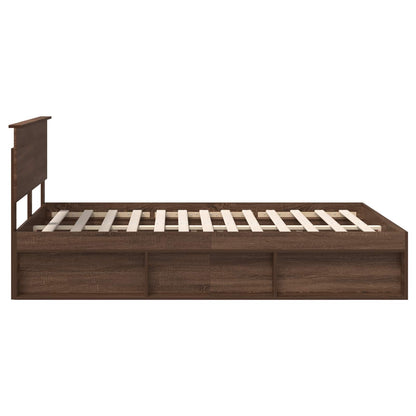 vidaXL Bettrahmen Braun Eichen-Optik 140 x 200 cm Massives Kiefernholz