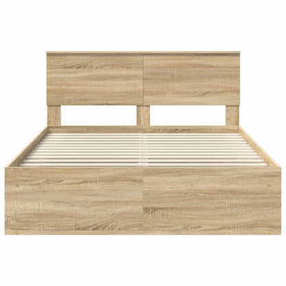 vidaXL Bettrahmen Sonoma 140 x 190 cm Massives Kiefernholz