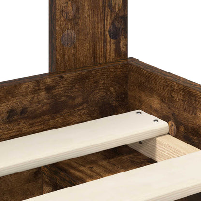 vidaXL Bettrahmen Geräucherte Eiche 140 x 190 cm Massives Kiefernholz