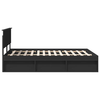 vidaXL Bettrahmen Schwarz 135 x 190 cm Massives Kiefernholz