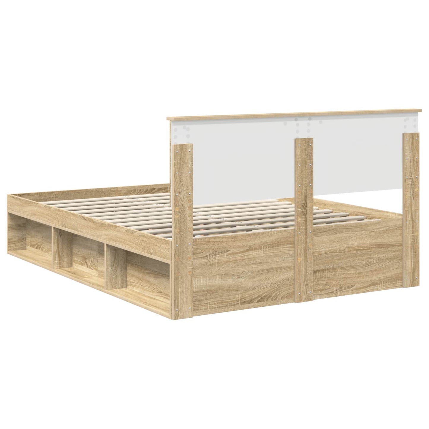 vidaXL Bettrahmen Sonoma-Eiche 135 x 190 cm Massives Kiefernholz