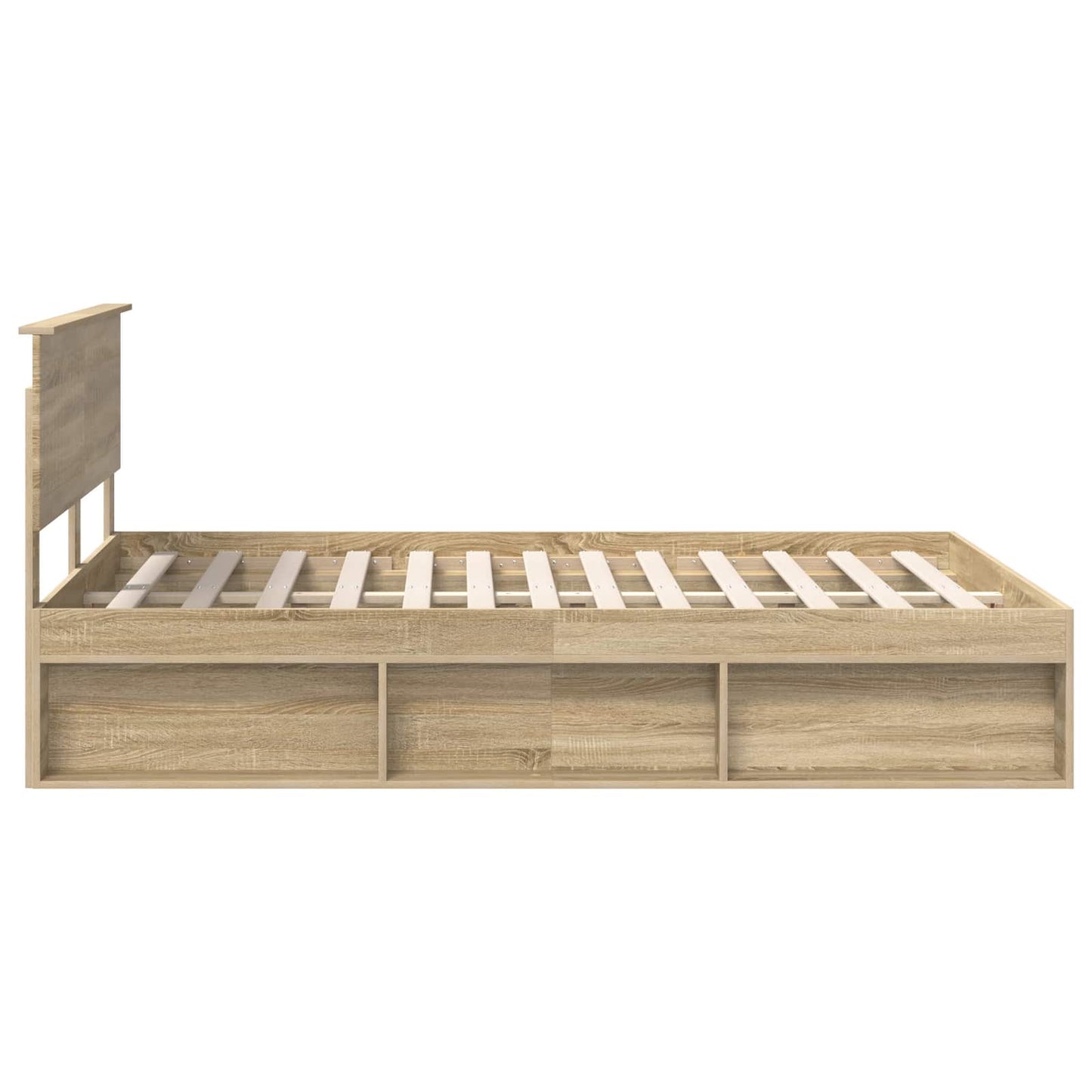 vidaXL Bettrahmen Sonoma-Eiche 135 x 190 cm Massives Kiefernholz