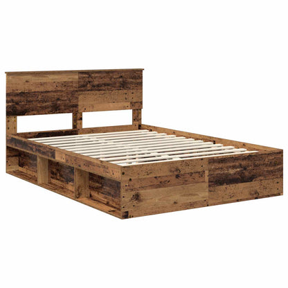 vidaXL Bettrahmen Altholz 135 x 190 cm Massives Kiefernholz