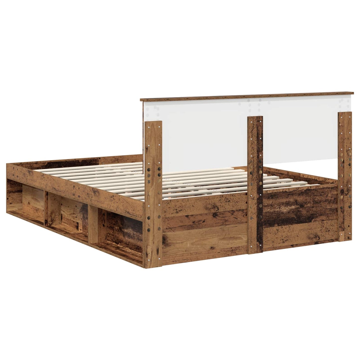 vidaXL Bettrahmen Altholz 135 x 190 cm Massives Kiefernholz