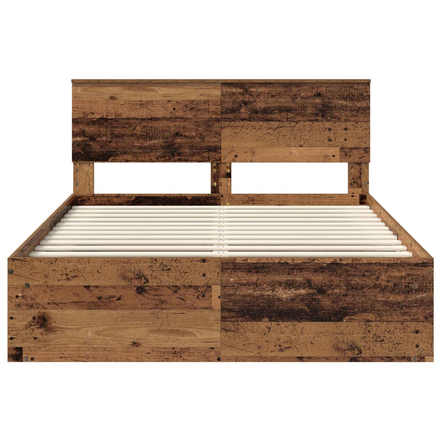vidaXL Bettrahmen Altholz 135 x 190 cm Massives Kiefernholz
