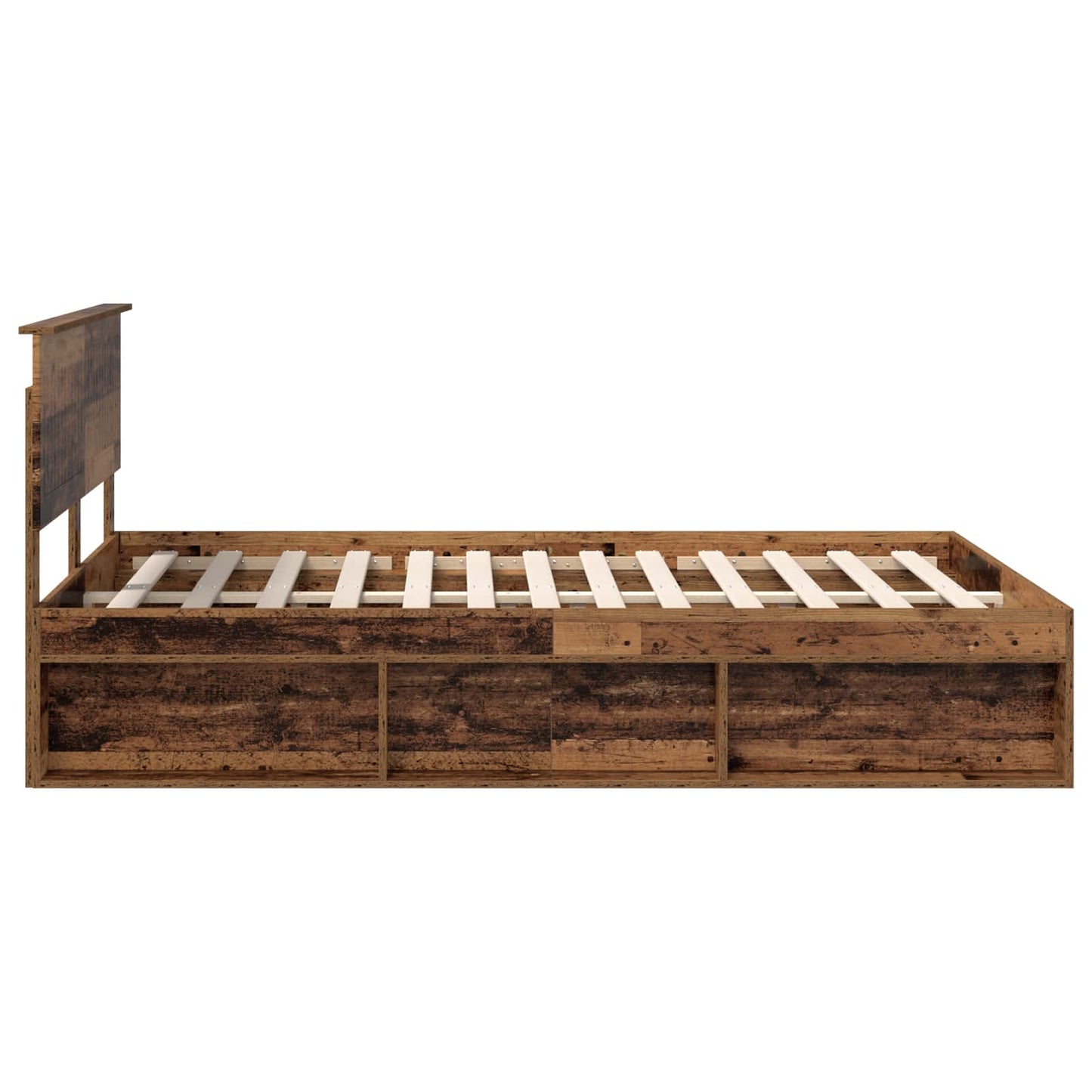 vidaXL Bettrahmen Altholz 135 x 190 cm Massives Kiefernholz
