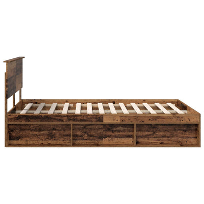 vidaXL Bettrahmen Altholz 135 x 190 cm Massives Kiefernholz