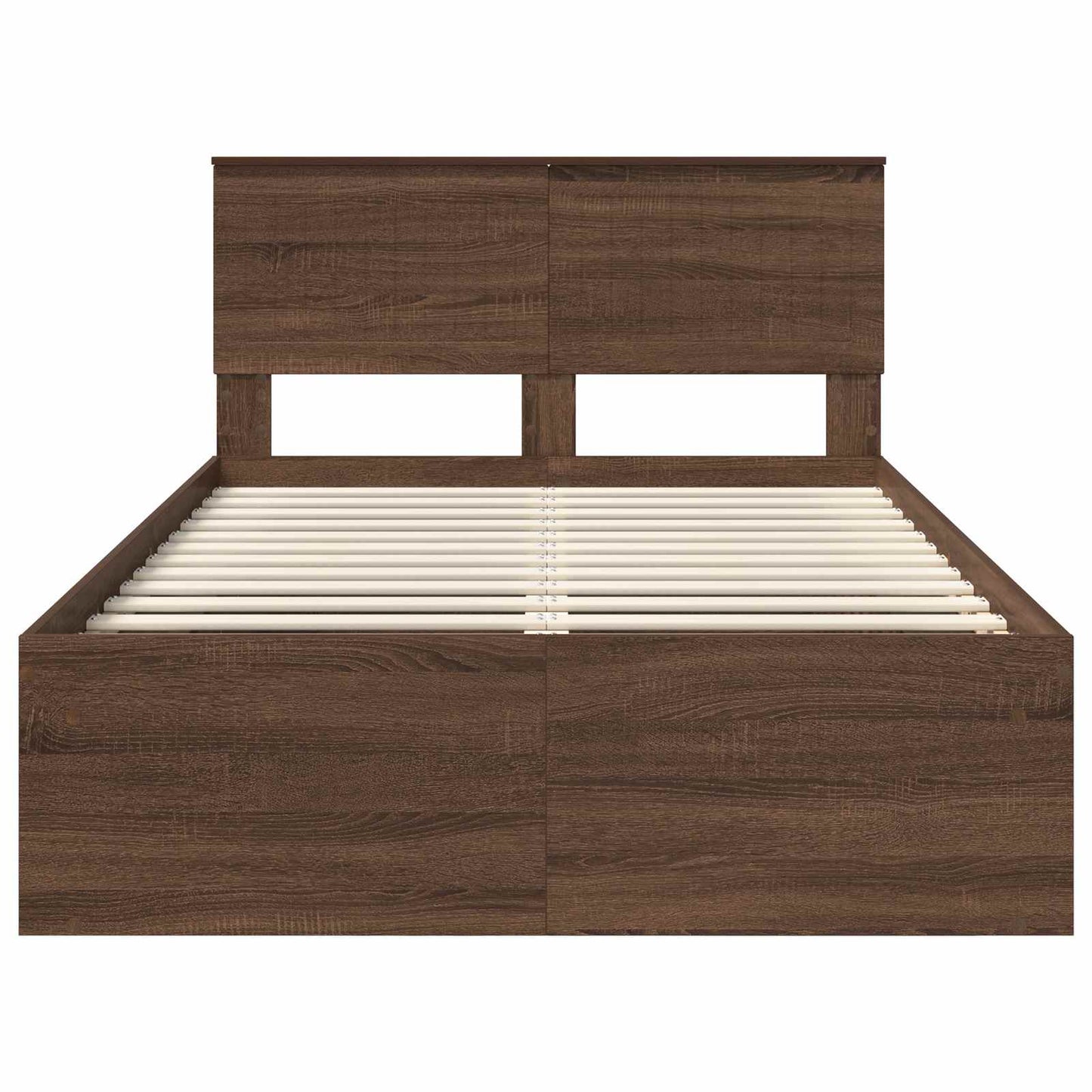 vidaXL Bettrahmen Braun Eichen-Optik 120 x 200 cm Massives Kiefernholz