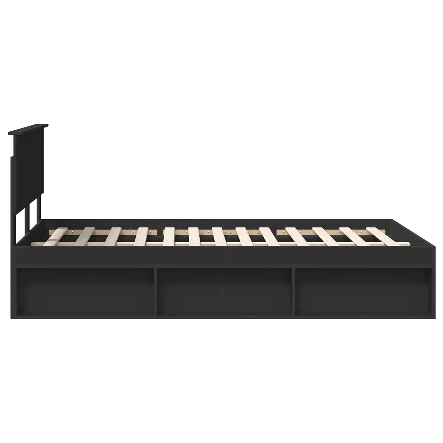 Bettrahmen Schwarz 120 x 190 cm Massives Kiefernholz