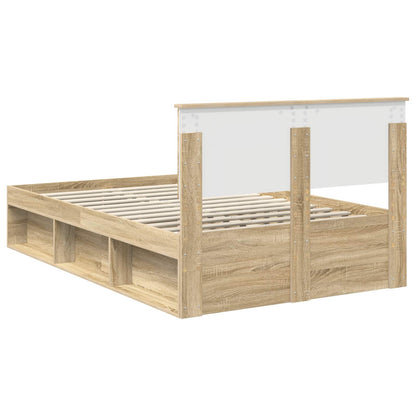 vidaXL Bettrahmen Sonoma 120 x 190 cm Massives Kiefernholz