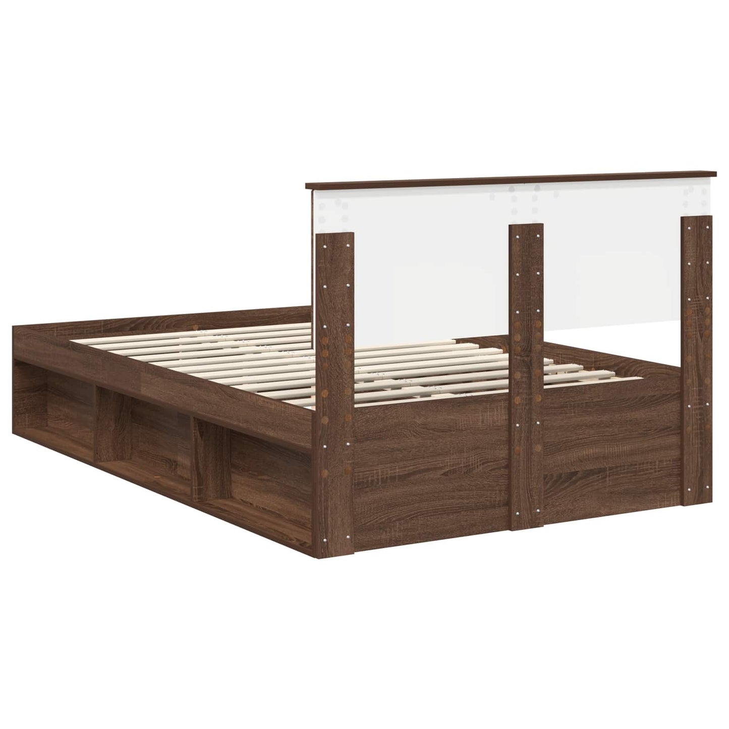 vidaXL Bettrahmen Braun Eichen-Optik 120 x 190 cm Massives Kiefernholz
