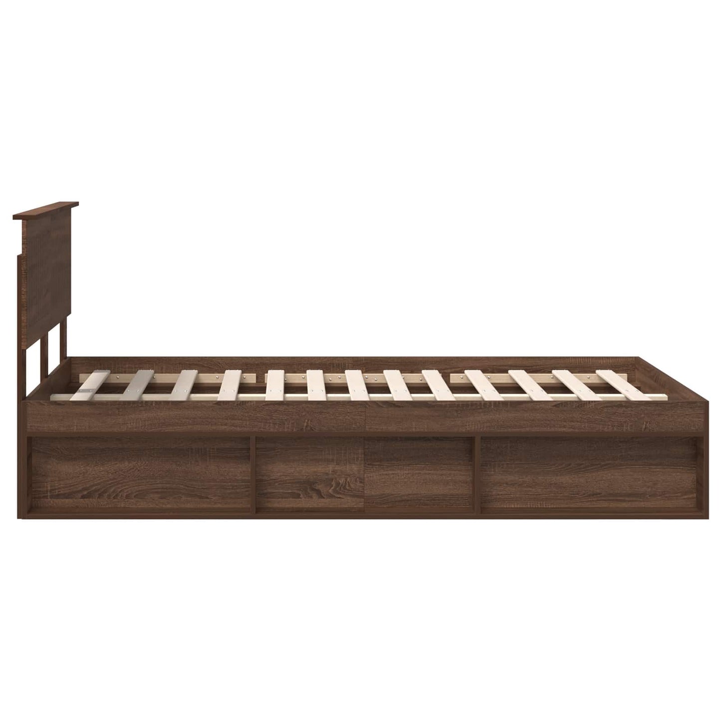 vidaXL Bettrahmen Braun Eichen-Optik 120 x 190 cm Massives Kiefernholz