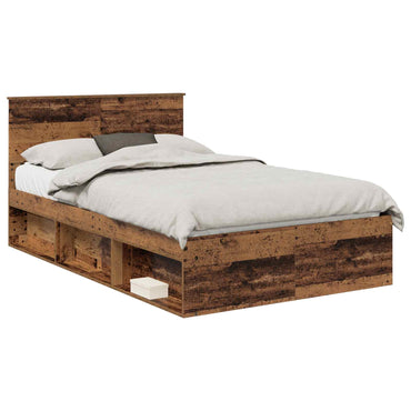 vidaXL Bettrahmen Altholz 120 x 190 cm Massives Kiefernholz