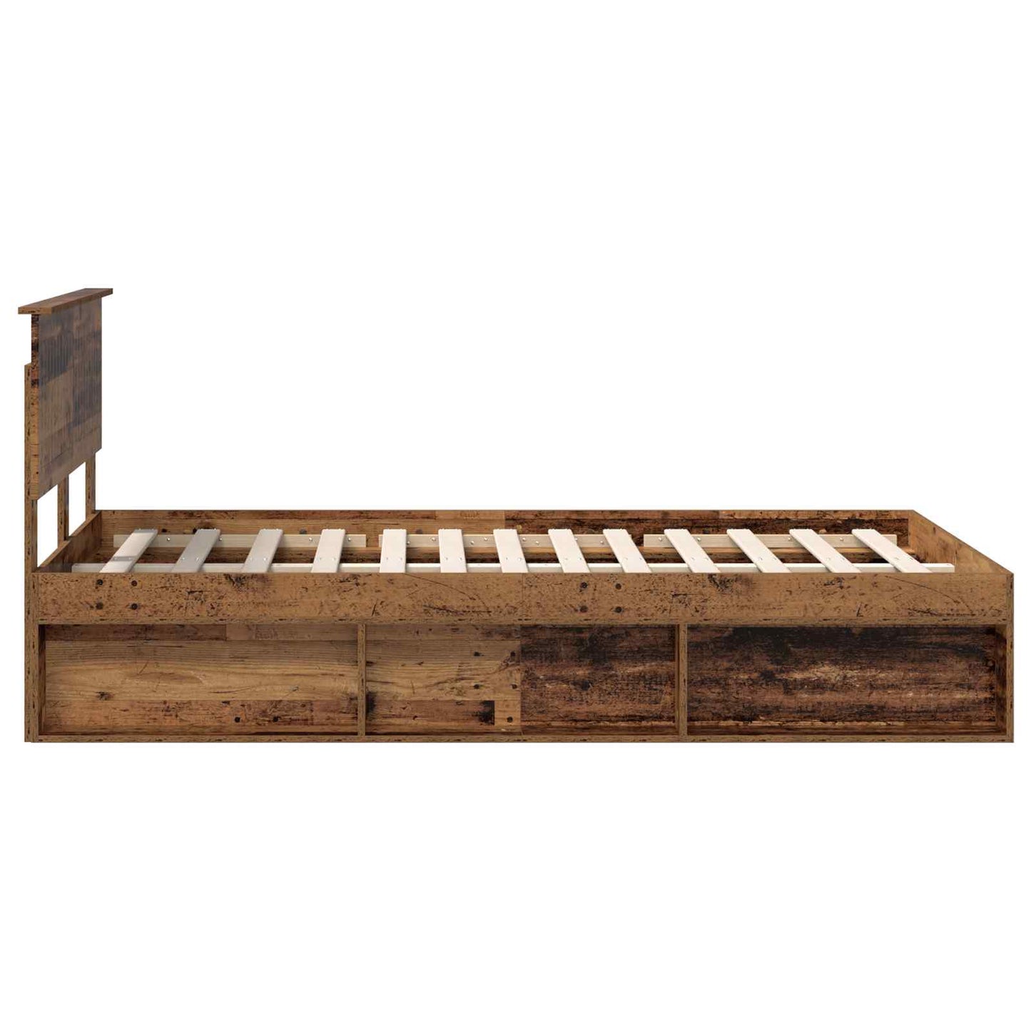 vidaXL Bettrahmen Altholz 120 x 190 cm Massives Kiefernholz
