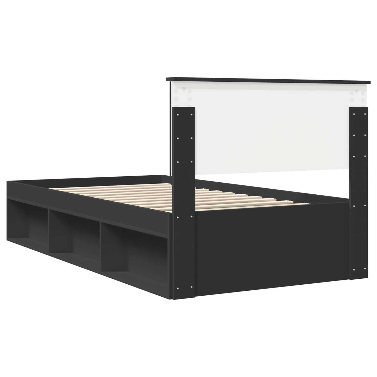 vidaXL Bettrahmen Schwarz 100 x 200 cm Massives Kiefernholz