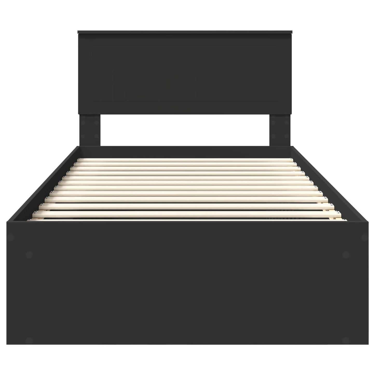 vidaXL Bettrahmen Schwarz 100 x 200 cm Massives Kiefernholz