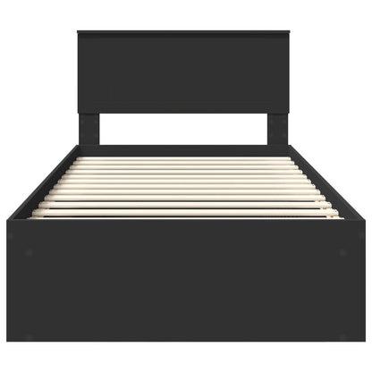 vidaXL Bettrahmen Schwarz 100 x 200 cm Massives Kiefernholz